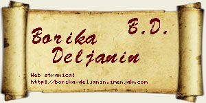 Borika Deljanin vizit kartica